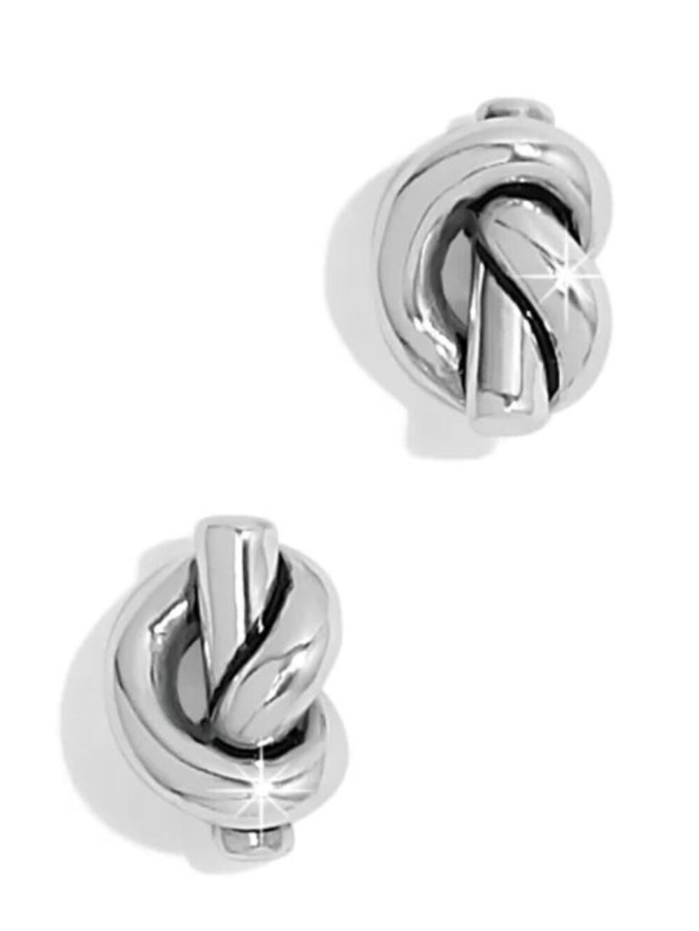 New Brighton Silver Plated Interlok Single Knot Mini Post Earrings
